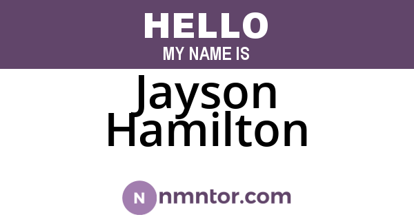 Jayson Hamilton
