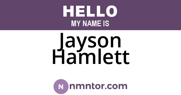 Jayson Hamlett