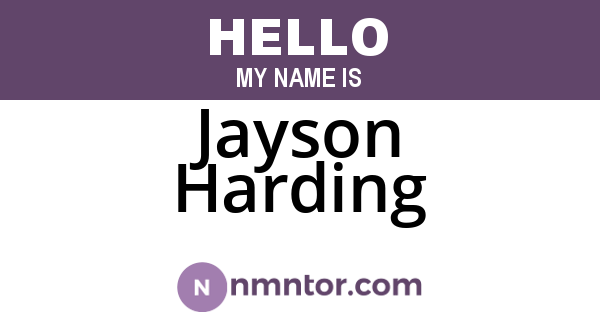 Jayson Harding