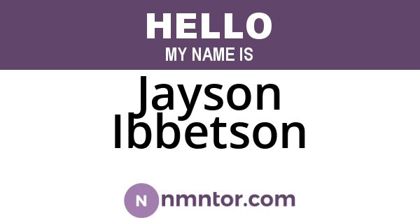 Jayson Ibbetson