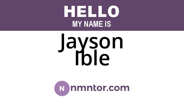 Jayson Ible