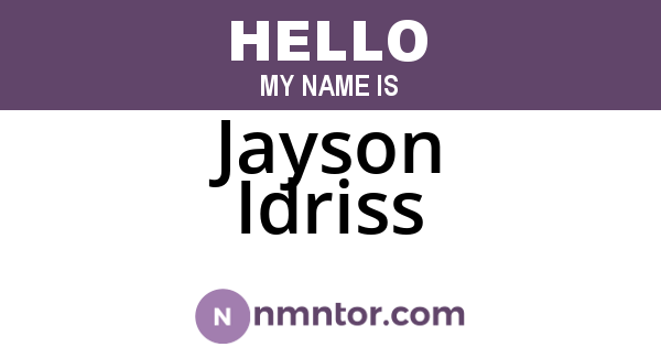 Jayson Idriss