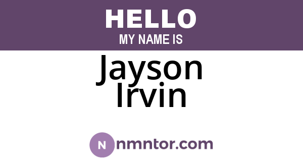Jayson Irvin