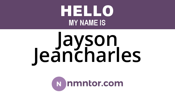 Jayson Jeancharles