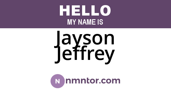 Jayson Jeffrey