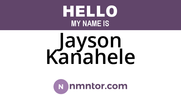 Jayson Kanahele