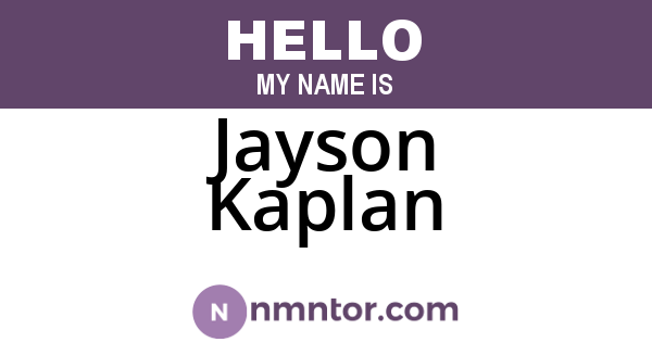 Jayson Kaplan