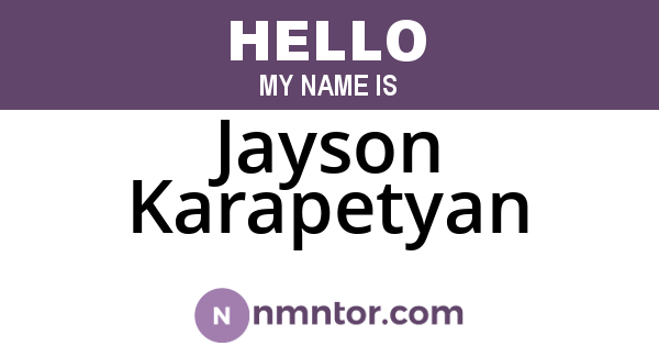 Jayson Karapetyan
