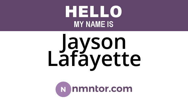 Jayson Lafayette