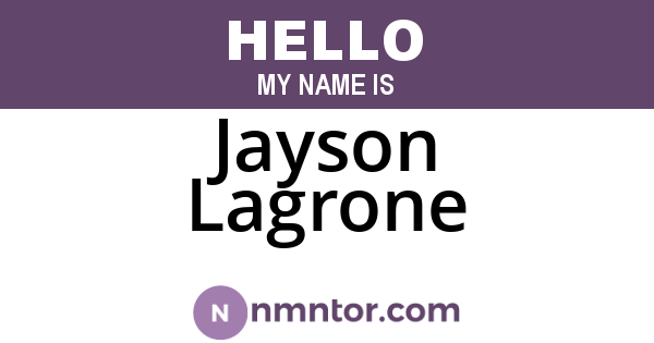 Jayson Lagrone