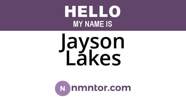 Jayson Lakes