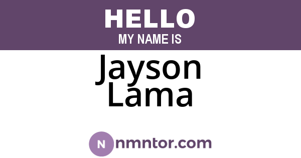 Jayson Lama