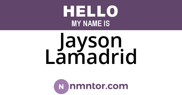 Jayson Lamadrid