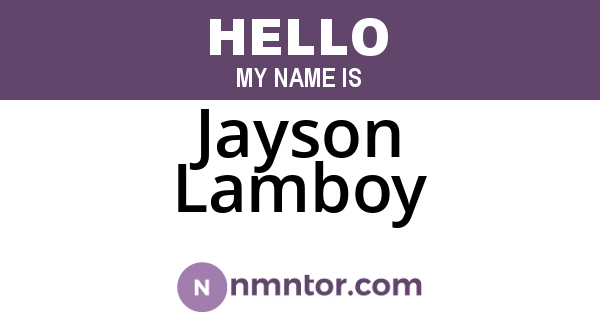 Jayson Lamboy
