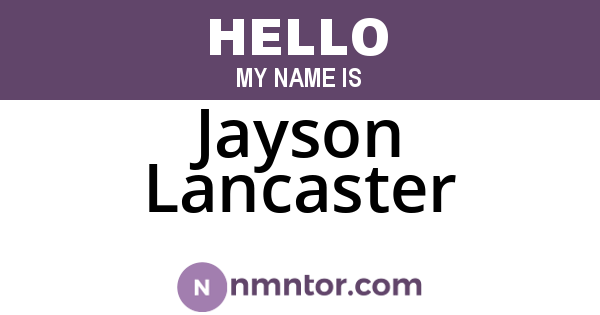 Jayson Lancaster