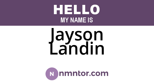 Jayson Landin