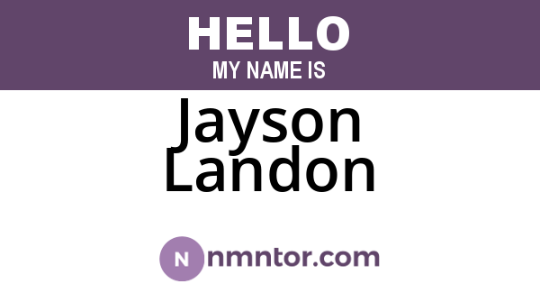 Jayson Landon