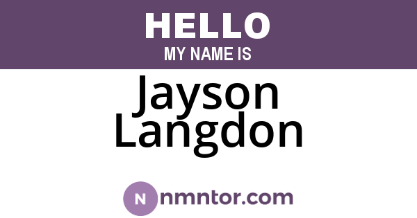 Jayson Langdon