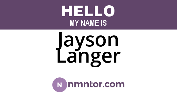 Jayson Langer