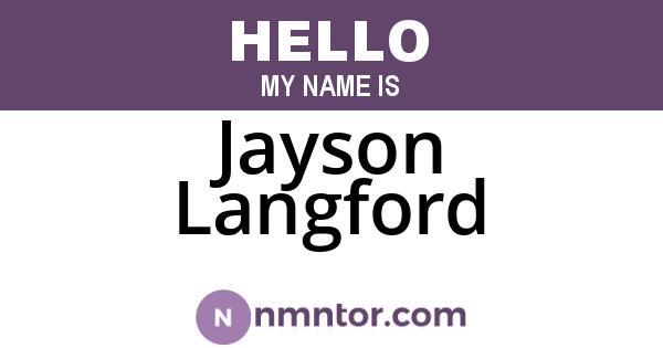 Jayson Langford