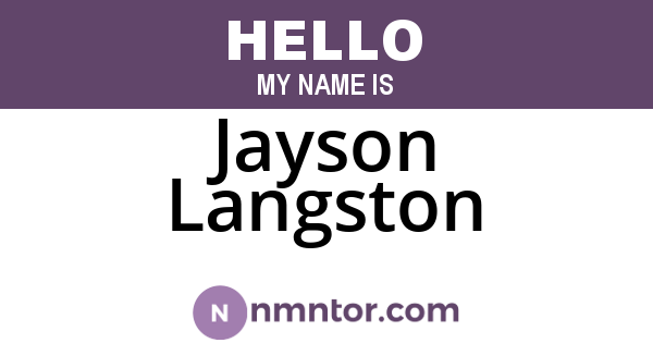 Jayson Langston