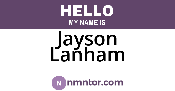 Jayson Lanham