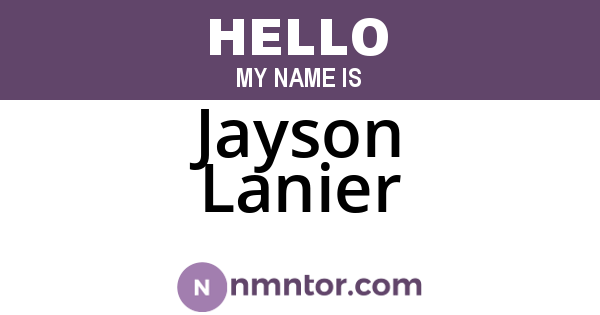 Jayson Lanier