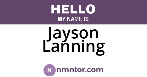 Jayson Lanning