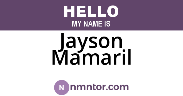 Jayson Mamaril
