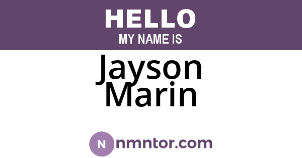 Jayson Marin