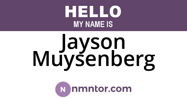 Jayson Muysenberg