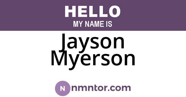 Jayson Myerson