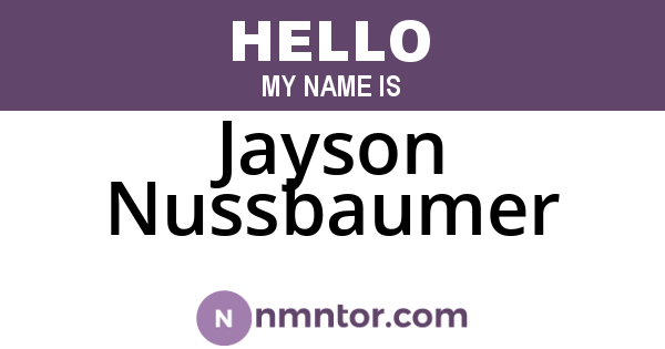 Jayson Nussbaumer