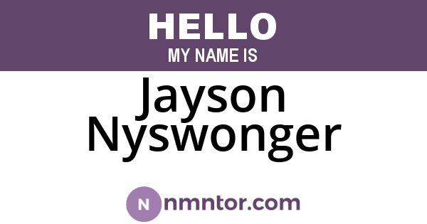 Jayson Nyswonger