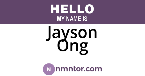 Jayson Ong