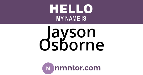Jayson Osborne