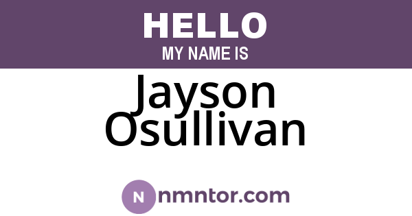 Jayson Osullivan