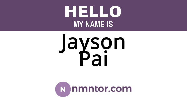 Jayson Pai
