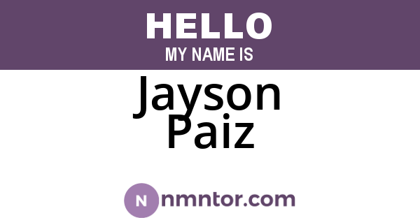 Jayson Paiz