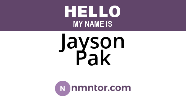 Jayson Pak