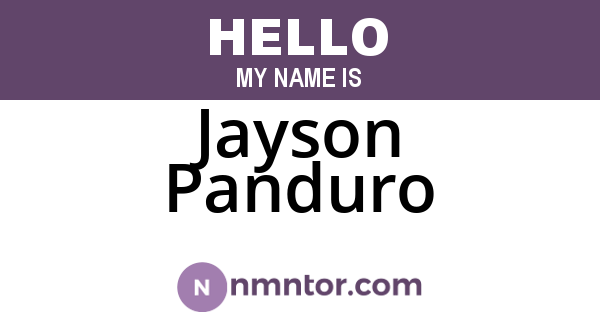 Jayson Panduro