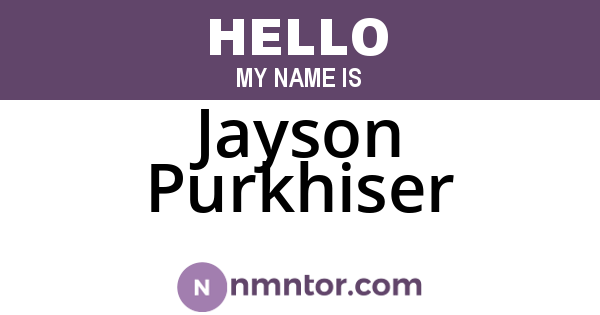 Jayson Purkhiser