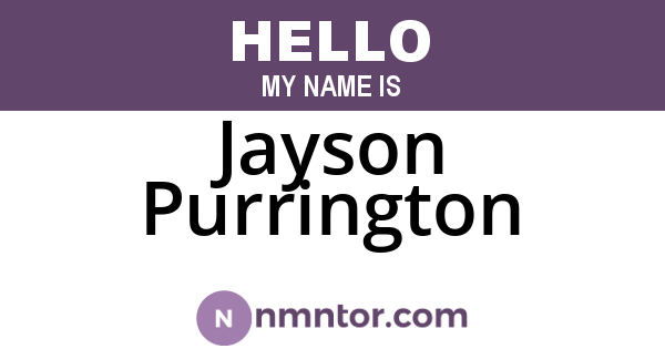 Jayson Purrington