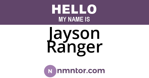 Jayson Ranger