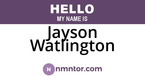 Jayson Watlington