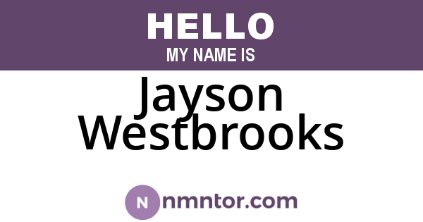 Jayson Westbrooks