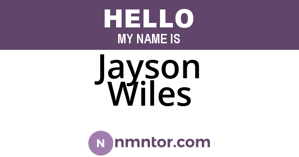 Jayson Wiles
