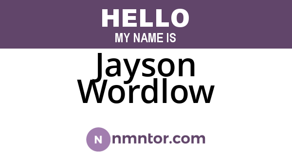Jayson Wordlow