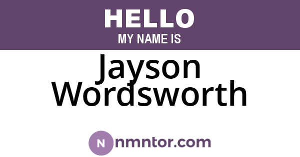 Jayson Wordsworth