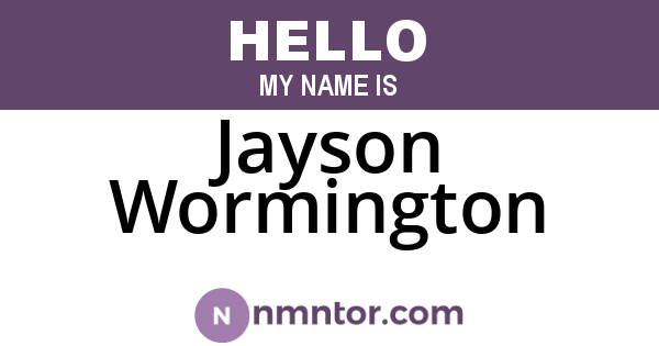 Jayson Wormington